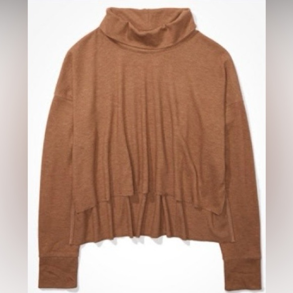 American Eagle Outfitters Cropped Long Sleeve Mock Neck